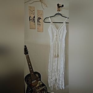 Boho Lace Dress, white